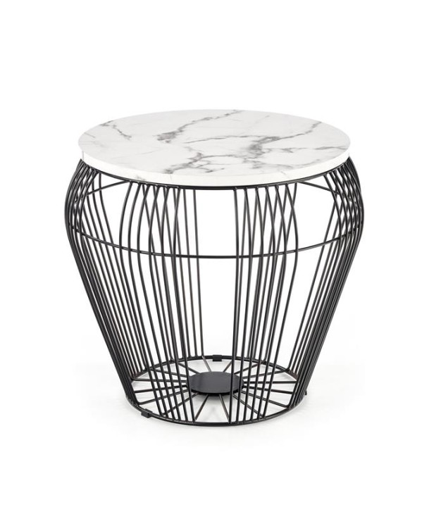 Журнальний стіл ADRIANNA HALMAR Білий мармур / Чорний